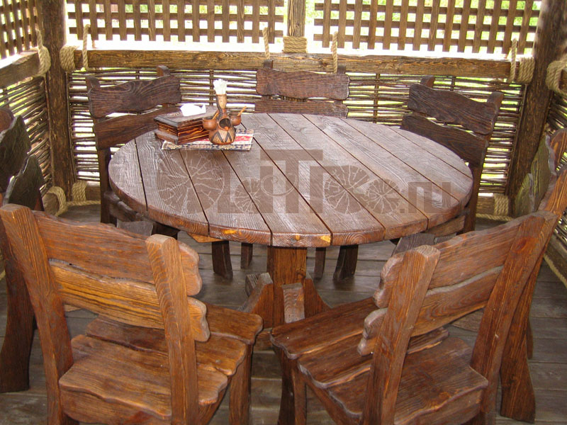 комплект: круглый стол со стульями 